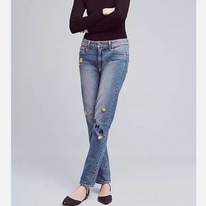 Paige Julia Jeans Aloha Pineapple --- FUN Relaxed Tropical Fit. Sz 30